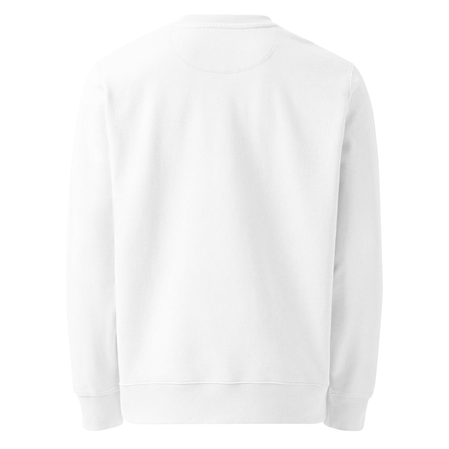 Minimalistischer Unisex Bio-Pullover mit kleinem gesticktem Oberkiefer-Abdrucklöffel-Motiv auf der Brust – cleaner Dental-Sweater in Schwarz oder Weiß