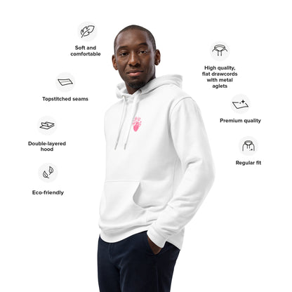 Nachhaltige Materialien und Fairtrade-Qualität des Bone Amour Hoodies – ideal für umweltbewusste Mediziner und Medizinstudenten.