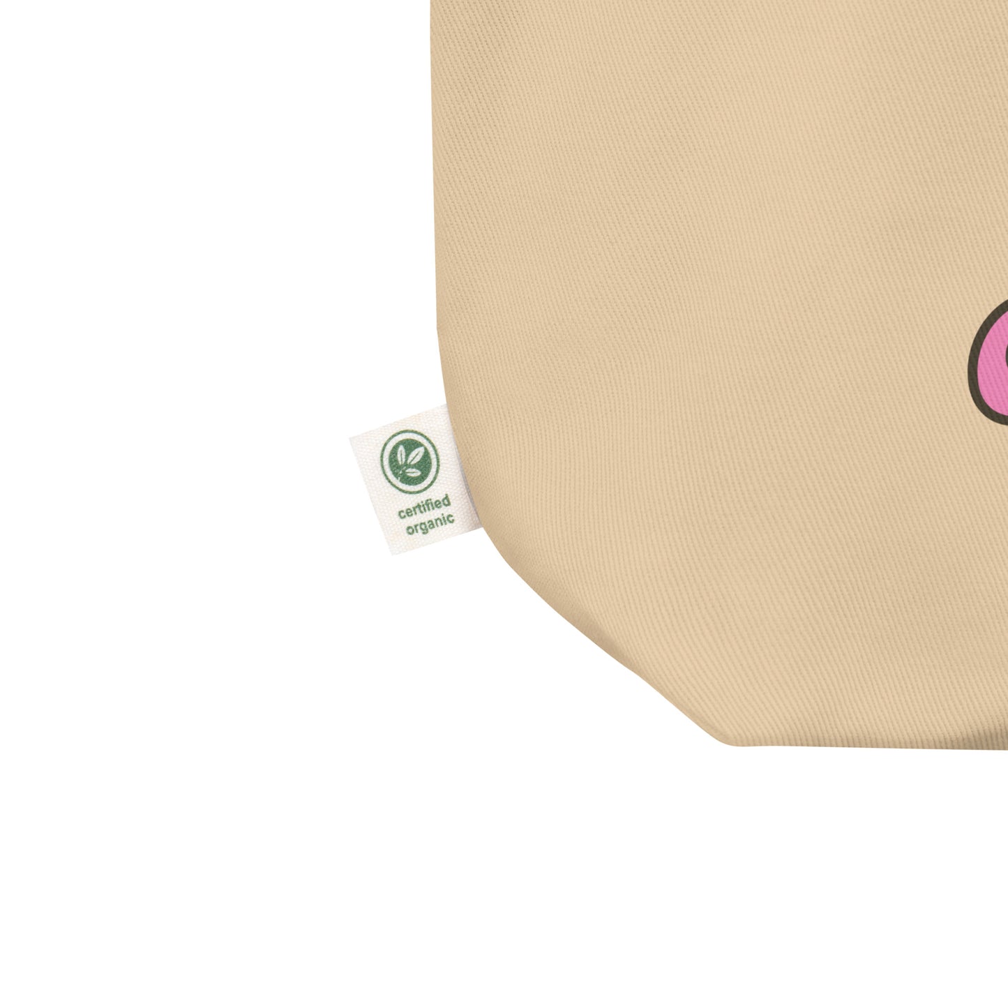 Naturfarbener Bio-Stoffbeutel mit lustigem „Cactooth“-Motiv – ein Kaktus in Zahnform im Blumentopf mit pinkem Schriftzug, ideal für Zahnmedizin- und Pflanzenfans