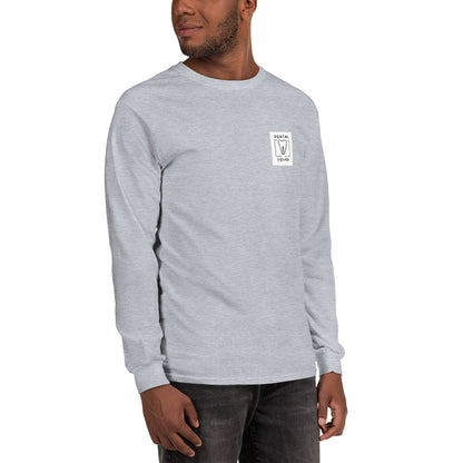 Langarmshirt für Zahnmediziner mit Spruch 'You're the root of my smile' auf der Rückseite – Sport Grau