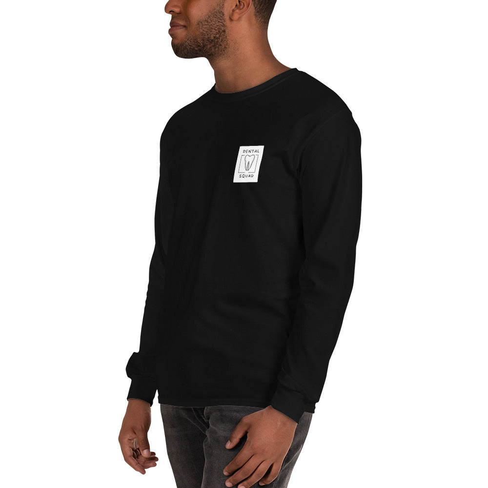 Langarmshirt für Zahnmediziner und Medizinstudenten – Vorderseite, schwarz