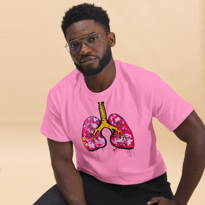 Unisex-T-Shirt aus Baumwolle mit farbenfrohem Lungenmotiv – ideal für Mediziner und Kunstliebhaber
