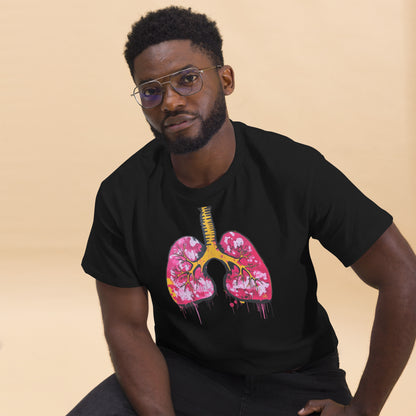 Unisex-T-Shirt aus Baumwolle mit farbenfrohem Lungenmotiv – ideal für Mediziner und Kunstliebhaber