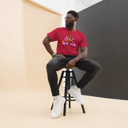 Unisex-T-Shirt aus Baumwolle mit farbenfrohem Lungenmotiv – ideal für Mediziner und Kunstliebhaber
