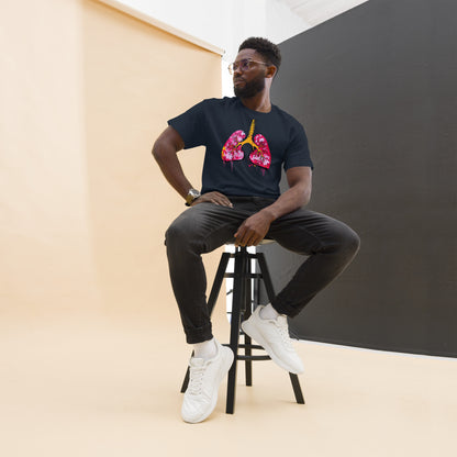 Unisex-T-Shirt aus Baumwolle mit farbenfrohem Lungenmotiv – ideal für Mediziner und Kunstliebhaber