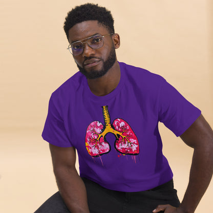 Unisex-T-Shirt aus Baumwolle mit farbenfrohem Lungenmotiv – ideal für Mediziner und Kunstliebhaber