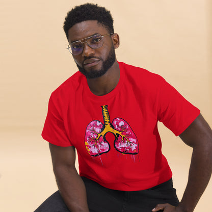 Unisex-T-Shirt aus Baumwolle mit farbenfrohem Lungenmotiv – ideal für Mediziner und Kunstliebhaber