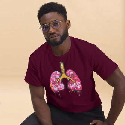 Unisex-T-Shirt aus Baumwolle mit farbenfrohem Lungenmotiv – ideal für Mediziner und Kunstliebhaber