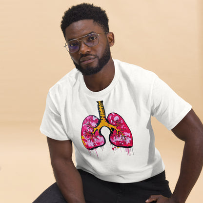 Unisex-T-Shirt aus Baumwolle mit farbenfrohem Lungenmotiv – ideal für Mediziner und Kunstliebhaber