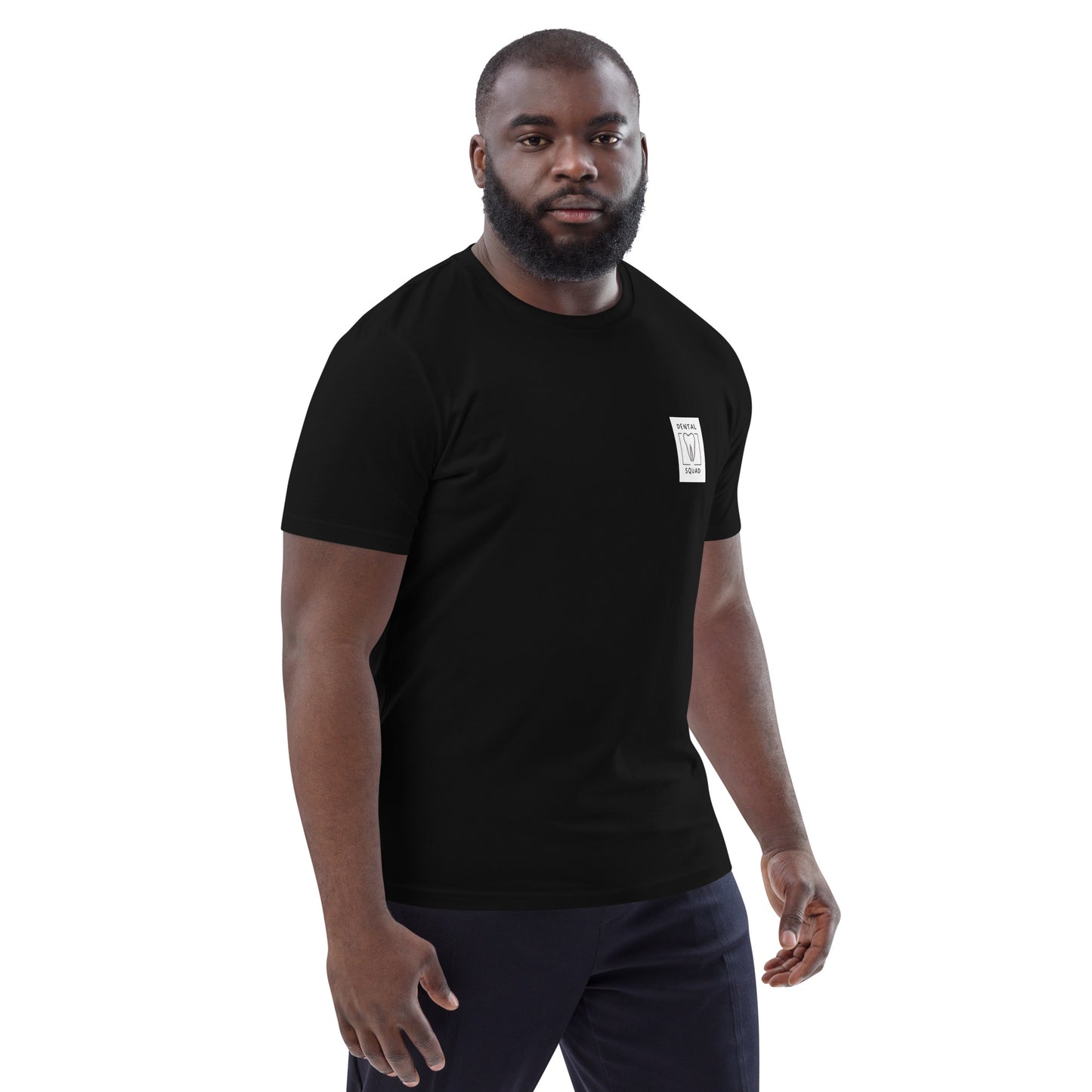 Unisex-T-Shirt aus Bio-Baumwolle mit Zahn-Icon und Spruch 'You're the root of my smile' – ideal für Zahnmediziner, Dentalfans und Mediziner.