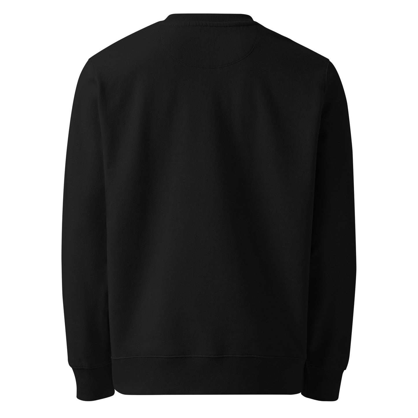 Minimalistischer Unisex Bio-Pullover mit kleinem gesticktem Oberkiefer-Abdrucklöffel-Motiv auf der Brust – cleaner Dental-Sweater in Schwarz oder Weiß