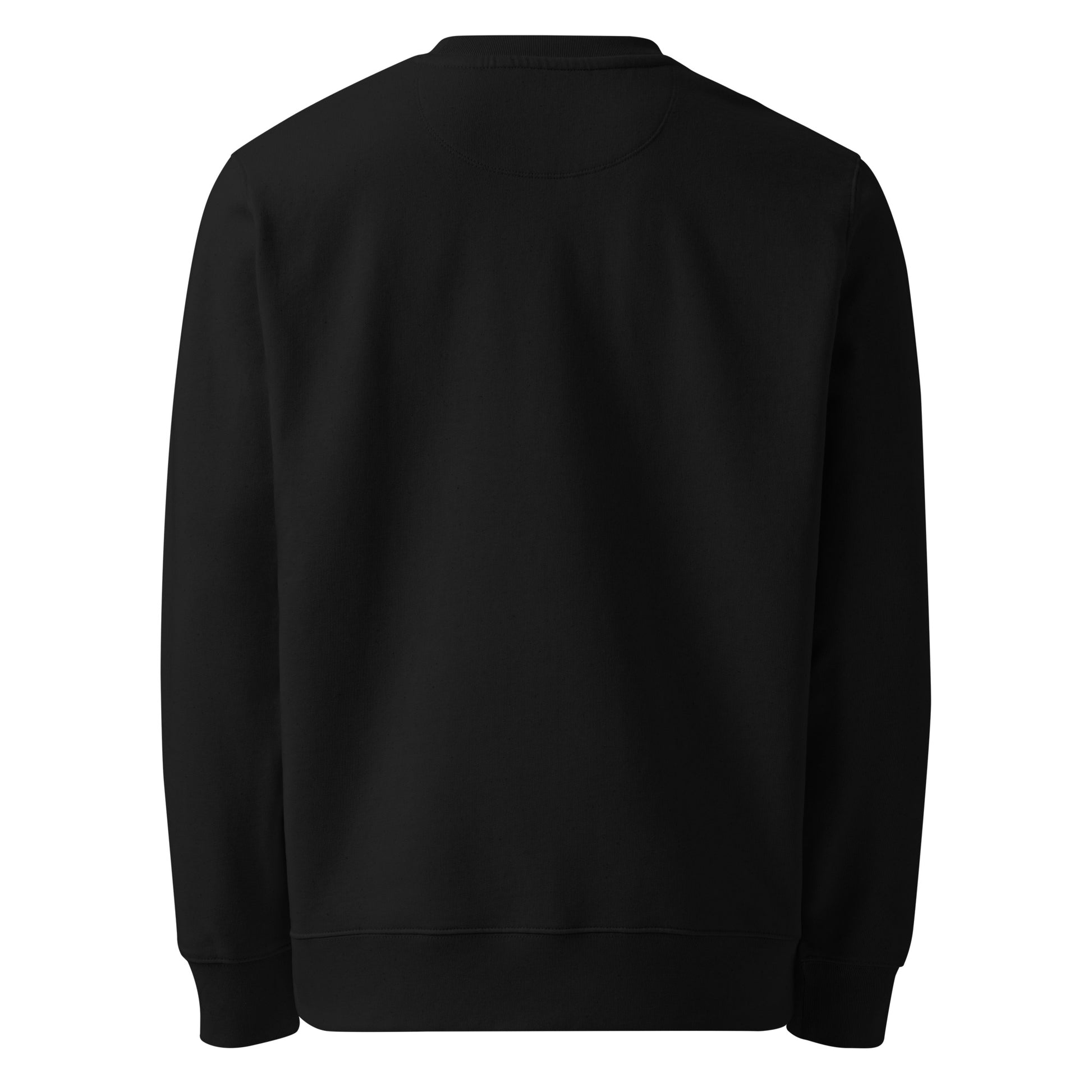 Minimalistischer Unisex Bio-Pullover mit kleinem gesticktem Oberkiefer-Abdrucklöffel-Motiv auf der Brust – cleaner Dental-Sweater in Schwarz oder Weiß