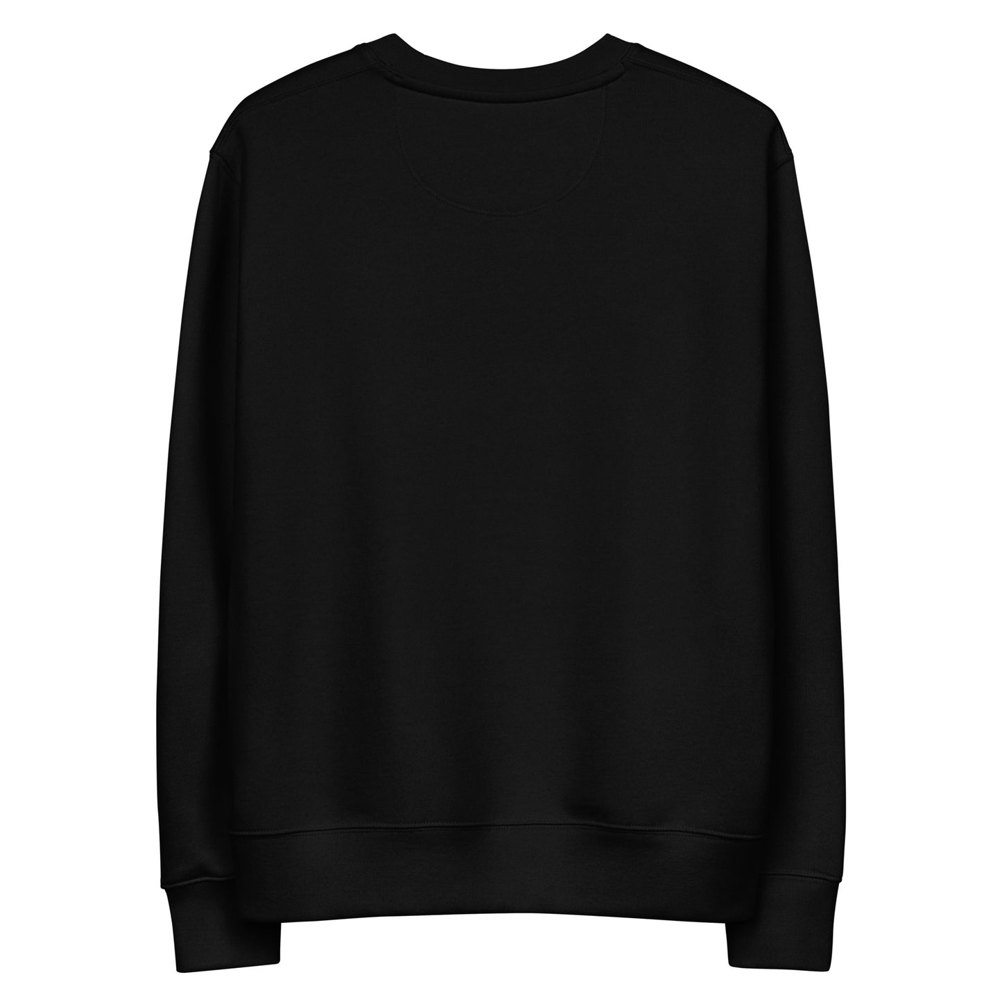 Minimalistischer Unisex-Bio-Pullover mit kleinem gesticktem Winkelstück-Motiv in Schwarz oder Weiß – cleaner Dental-Streetwear-Look für Alltag, Uni und Praxis