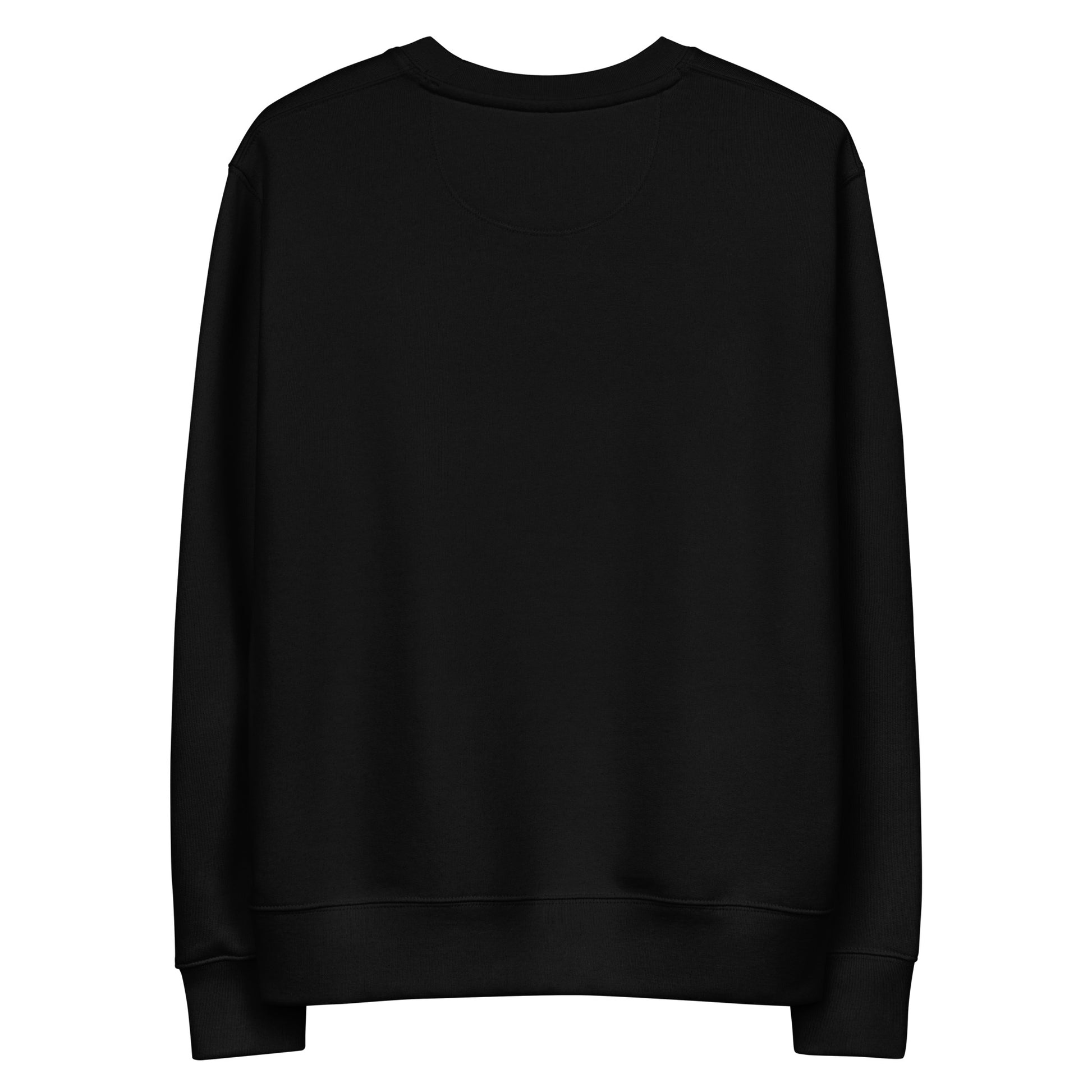 Minimalistischer Unisex-Bio-Pullover mit kleinem gesticktem Winkelstück-Motiv in Schwarz oder Weiß – cleaner Dental-Streetwear-Look für Alltag, Uni und Praxis