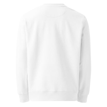 Minimalistischer Unisex Bio-Pullover mit kleinem gesticktem Oberkiefer-Abdrucklöffel-Motiv auf der Brust – cleaner Dental-Sweater in Schwarz oder Weiß