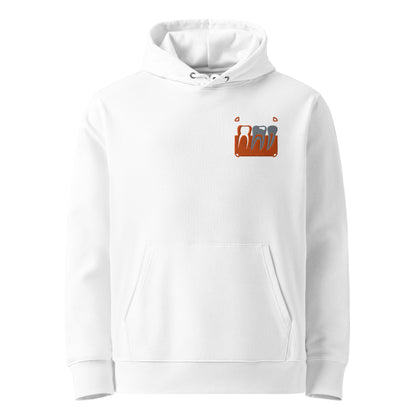 Unisex Bio-Kapuzenpullover mit kleinem gesticktem Retro-Röntgenmotiv im Pop-up-Stil auf der Brust – minimalistischer Hoodie für Zahnmedizin- und Dental-Aesthetic-Fans in Schwarz oder Weiß