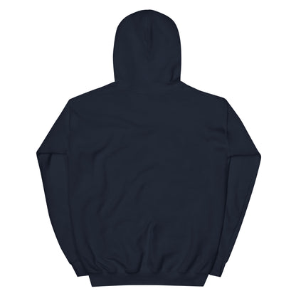 Unisex-Hoodie mit farbigem anatomischem Lungenmotiv und MeDenSci-Logo auf dem linken Ärmel