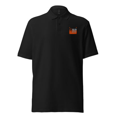 Unisex Piqué-Poloshirt mit kleinem gesticktem Retro-Röntgenmotiv im Pop-up-Stil auf der Brust – minimalistisches Dental-Workwear-Polo für Zahnmedizin- und Streetwear-Fans in Schwarz, Sportgrau, Navy oder Weiß