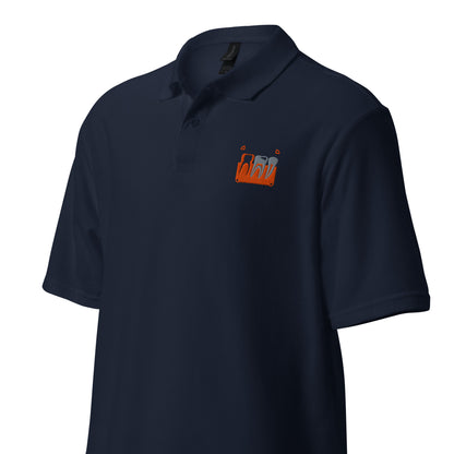 Unisex Piqué-Poloshirt mit kleinem gesticktem Retro-Röntgenmotiv im Pop-up-Stil auf der Brust – minimalistisches Dental-Workwear-Polo für Zahnmedizin- und Streetwear-Fans in Schwarz, Sportgrau, Navy oder Weiß