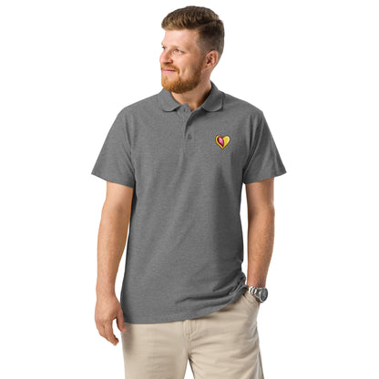 Premium-Piqué-Poloshirt mit Herzmotiv im Cordis-Pop-Design