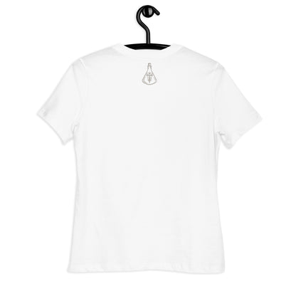 Lockeres Damen-T-Shirt mit „Anatomie einer Krankenschwester“-Illustration und MeDenSci-Logo auf der Rückseite