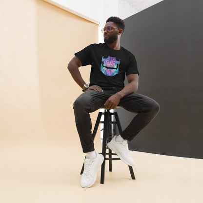 Schwarzes T-Shirt für Zahnärzte und Zahnmedizinstudenten mit leuchtendem Zahnmedizin-Design, ideal für Alltag und Freizeit.